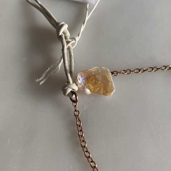 2/$50 💎🆕🧜‍♀️ Vintage brass bracelet, mermaid charm, pearl shell, leather rope - Picture 3 of 6